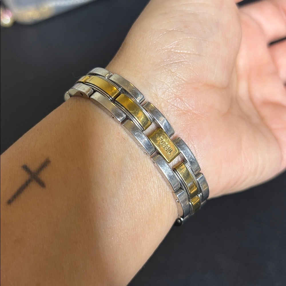 Fossil Women's Two Tone Rectangular Silver Gold W… - image 7